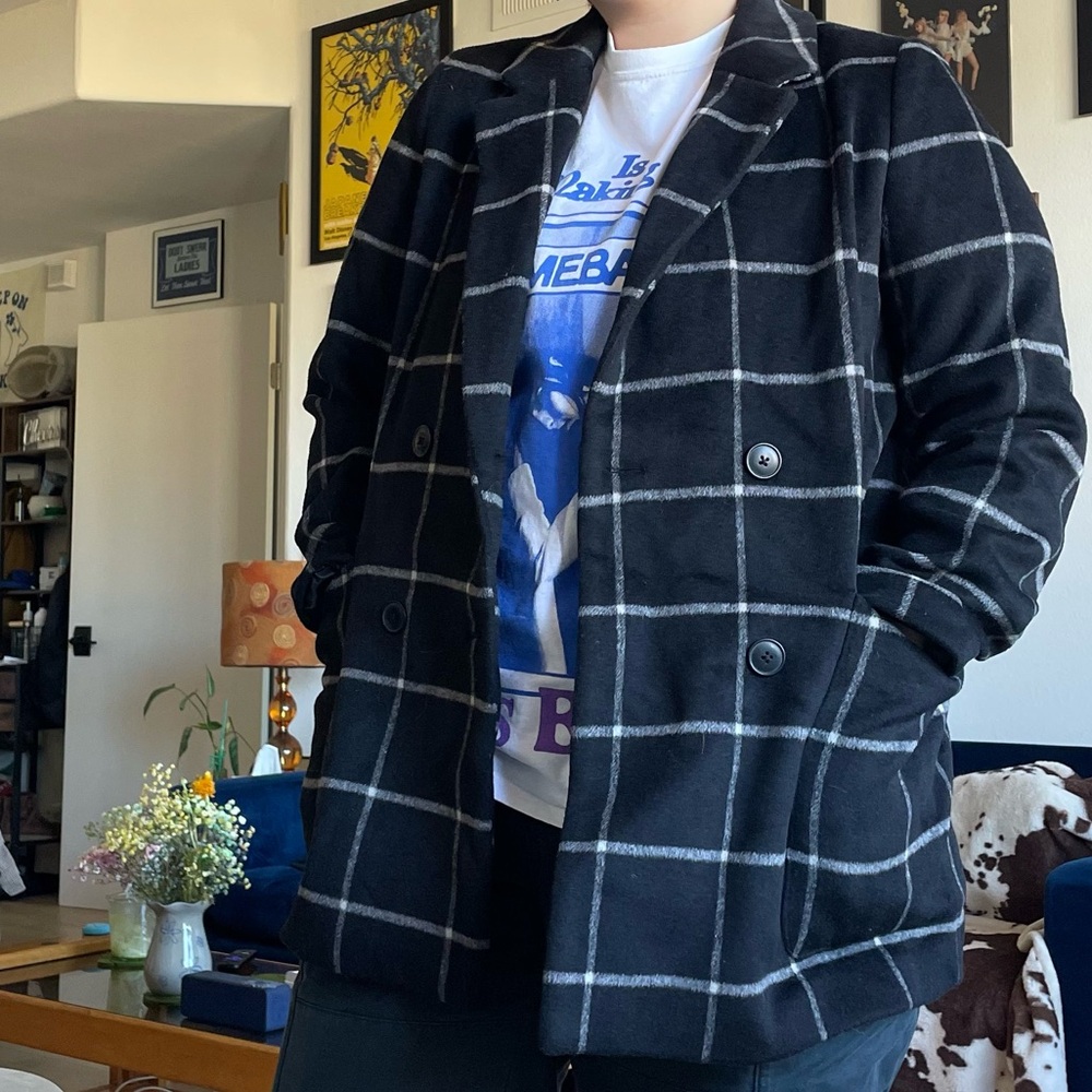 Wool Plaid Madewell Coat